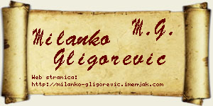 Milanko Gligorević vizit kartica